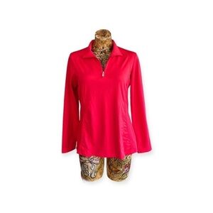 N'vo top red athletic active work out wear pullover medium